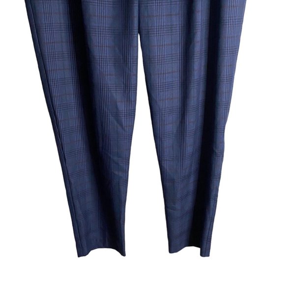 ASOS Women's Blue Pleated Plaid Ankle Pants - Picture 3 of 9